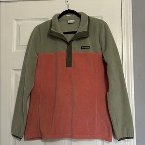 Columbia Gray and Coral Fleece Pullover